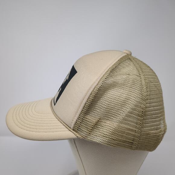 Dog Portrait Snapback Rope Trucker Hat Beige One Size Mesh Back Otto - Picture 3 of 9